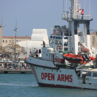 Imatge de l'Open Arms sortint del port de Barcelona.