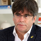 L'eurodiputat de JxCat Carles Puigdemont durant l'entrevista a l'ACN.