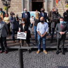 Formaciones políticas, ANC y Omnium han realizado un acto en la plaza Sant Jaume de BArcelona.