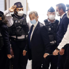 Nicolas Sarkozy arribant a la cort.