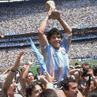 Maradona quan es va proclamar campió del món amb Argentina.