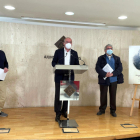 L'alcalde de Reus, Carles Pellicer, i els regidors presentant el programa d'actes de l'Any Bofarull 2021.