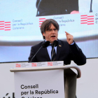 Carles Puigdemont, en una imagen de archivo durante un discurso al acto del Consell per la República en Perpiñán.