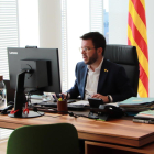 Plano medio del vicepresidente de la Generalitat, Pere Aragonès.