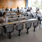 Imagen de una aulta del Campus Catalunya de la URV el primer día de las PAU.