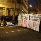 La cabecera de la manifestación de Barcelona de ayer a la zona de la plaza de Tetuán.
