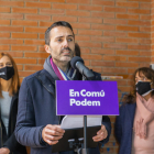 Jordi Jordan, número u dels comuns a la demarcació, en l'acte de campanya ahir a Bonavista.