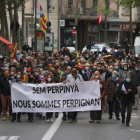 La manifestación que ha transcurrido por las calles de Perpiñán este sábado.
