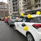 Imatge d'un instant de la marxa amb cotxes a la plaça de les Corts Catalanes de Tarragona.