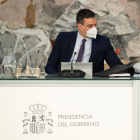 El presidente del gobierno español, Pedro Sánchez, en la reunión del Consejo de Ministros.