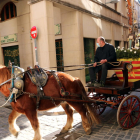 El carro de Sant Antoni paseando por Valls