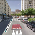 Imagen editada para mostrar como quedará la calle Bloc Sant Tomás, en este caso, con los cojines.