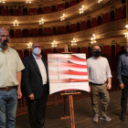 L'alcalde de Reus, Carles Pellicer, el regidor de Cultura de Reus, Daniel Recasens i el gerent del Teatre Fortuny, Josep Margalef.