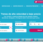 Página web de Ouigo desde donde se pueden comprar los billetes a un precio económico.