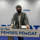 Marc Arza ayer en la sede del PDeCAT a la ciutat de Reus.