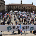 Imagen del final de la manifestación en defensa de la autodeterminación de Galicia.