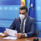 El presidente del gobierno español, Pedro Sánchez, a la reunión telemática del Comité Estatal de Coordinación y Dirección del sistema nacional de Protección Civil