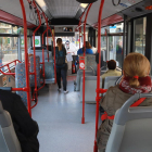 Interior de un autobús municipal de Tarragona.
