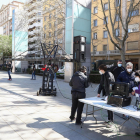Imagen del rodaje en la plaza de la Llibertat de Reus.