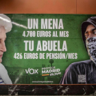 Imatge del cartell col·locat per Vox a Madrid.
