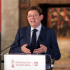 El president de la Generalitat valenciana, Ximo Puig, en la declaració institucional per anunciar el toc de queda al País Valencià.