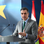 El president del govern espanyol, Pedro Sánchez, en la presentació del pla de recuperació.