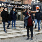 La concentración en apoyo al alcalde de Celrà y diputado electo de la CUP, Dani Cornellà.