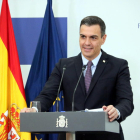 Plano medio del presidente del gobierno español, Pedro Sánchez.