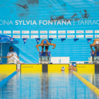 Tres dels nedadors que van prendre part ahir del Campionat de Catalunya d'Estiu infantil.