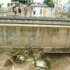 Salida del barranco de Barenys colapsada durante la inundación de octubre de 2019.