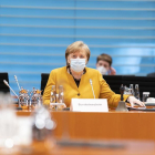 La canceller alemanya, Angela Merkel, en la reunió del seu gabinet aquest dimecres a Berlín.