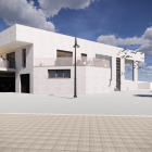 Imagen virtual del edificio de la futura lonja|palco de Deltebre.