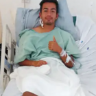 El futbolista Alain Cuevas a l'Hospital.