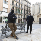 Mohamed Said Badaoui i Yasin Boulahtit, a la plaça del Castell.