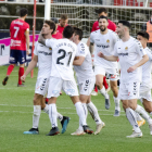 Los jugadores del Nàstic, celebrando un gol.