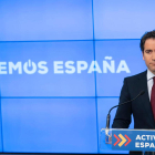 El secretari general del PP, Teodoro García Egea, en roda de premsa a la seu del PP.