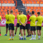 Imatge d'arxiu d'un entrenament del Nàstic a l'interior del Nou Estadi al començament d'aquesta temporada.