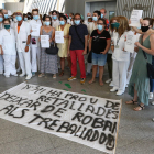 Una imagen de archivo de una protesta de la plantilla, en mayo.