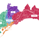 Imatge de la divisió territorial escollida per tirar endavant el projecte dels Consells de Districte.