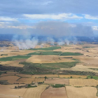 Vista aérea de algunos de los fuegos en campos agrícolas.