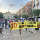 Imatge de la manifestació a la Plaça de la Font de Tarragona.