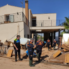 Voluntaris de Protecció Civil i Guàrdia Urbana de Reus col·laborant conjuntament a Alcanar.