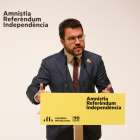El president del Govern, Pere Aragonès, durant el consell nacional extraordinari d'ERC.