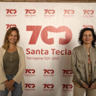 La consellera de Cultura i Festes de l'Ajuntament de Tarragona, Inés Solé, acompanyada de la vicerectora de la URV, Maria Bonet, en la presentació de les jornades.