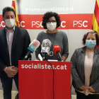 Imatge de la roda de premsa a la seu del PSC.