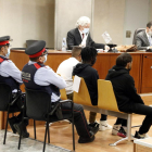 Els tres acusats durant el judici a l'Audiència de Lleida.