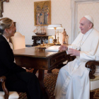 Yolanda Díaz se reúne con el Papa: «Hemos dialogado sobre trabajo decente, la crisis de la covid y el futuro del planeta»