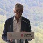 El conseller de Salut, Josep Maria Argimon, durant l'acte de presentació del pla de prevenció de suïcidis a Olot.