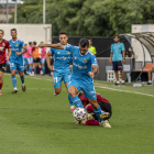 Pedro del Campo, Ballesteros y Oriol en el partido disputado miércoles contra el Valencia Mestalla.