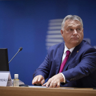 Plano medio del primer ministro de Hungría, Viktor Orbán, durante una cumbre.